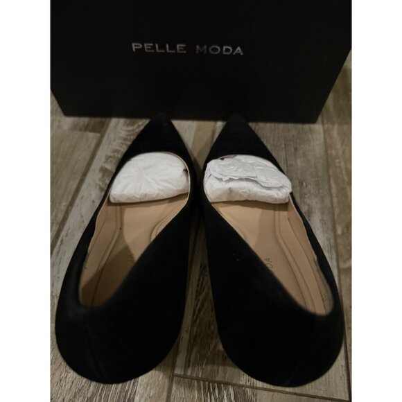 Pelle Moda Black - Lizel - Kid Suede Pointed-Toe Pumps Size 8.5M - Picture 3 of 8